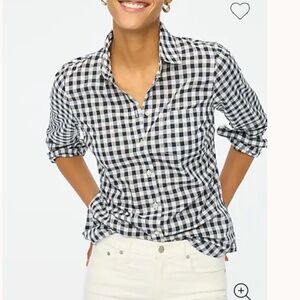 J.Crew Gingham Lightweight Cotton Shirt Signature Fit